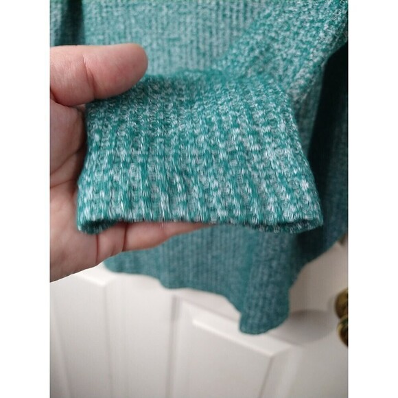 St. Johns Bay Green Waffle Turtleneck Long Sleeve Curved Hemline Top. Size PL - Picture 8 of 11